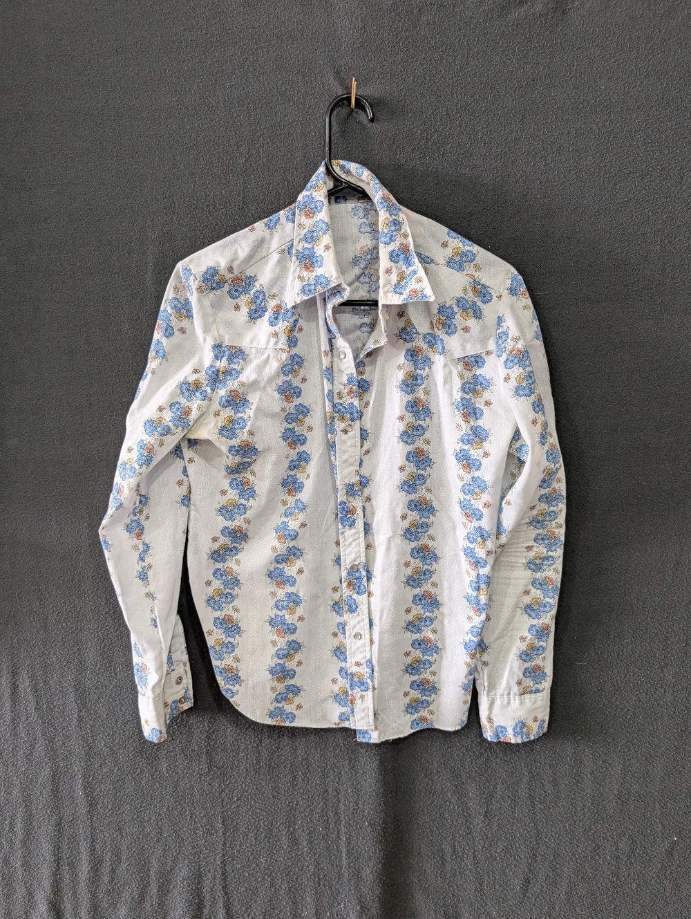 Vintage Floral Print Western Shirt - Women's Size L